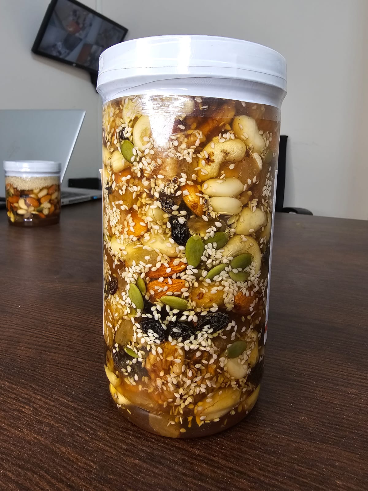 Picture of Honey Nut - 1KG | Mixed Nuts & Fruits Delight - Healthy Snack, Canister Pack