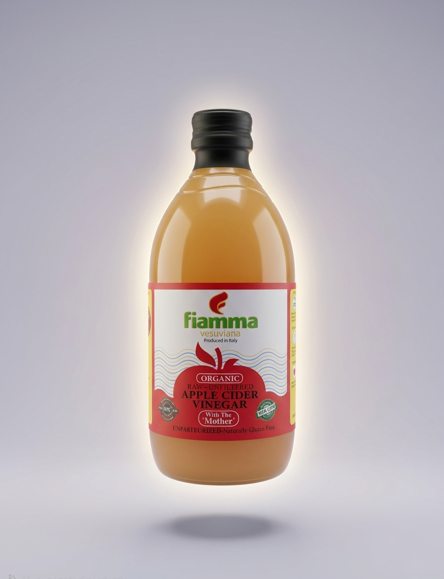 Picture of Organic Raw Apple cider vinegar with the mother fiamma (Italy) - 500ml