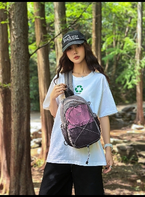Picture of 2.Personalized Crossbody Bag Sports Hiking And Mountaineering Bag Multi Functional And Versatile Chest Bag - purple