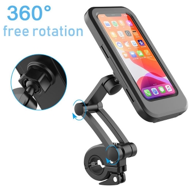 Picture of Outdoor Sport Motorcycle Cycling Waterproof Phone Case Holder Stand (Black)