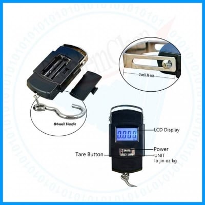 Picture of Portable Handy Mini Digital Electronic luggage Weight stylish Scale (50kg machine) - Black (Black)