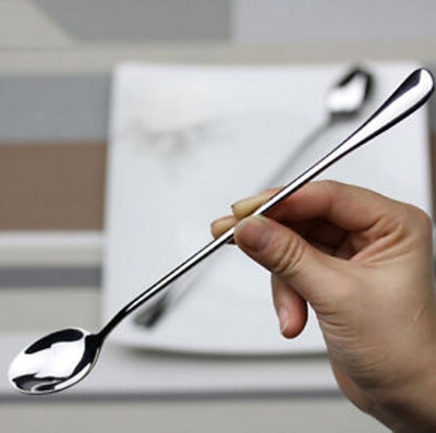 Picture of Stainless Steel Long Tea Spoon 8 inch (1Pis) Long Handle Spoons, Food Grade Stainless Steel, Long Handle Spoon for Ice Cream, iced Coffee, iced Tea, Milkshake, Tea and Other Desserts (Silver)
