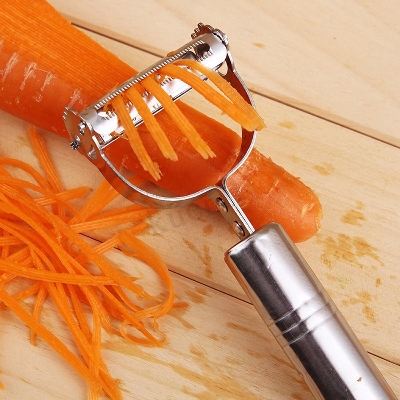 Picture of Stainless Steel Multi-function Vegetable Double Peeler Cutter Julienne Peeler Potato Carrot Grater Kitchen Tool (Silver)