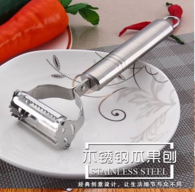 Picture of Stainless Steel Multi-function Vegetable Double Peeler Cutter Julienne Peeler Potato Carrot Grater Kitchen Tool (Silver)
