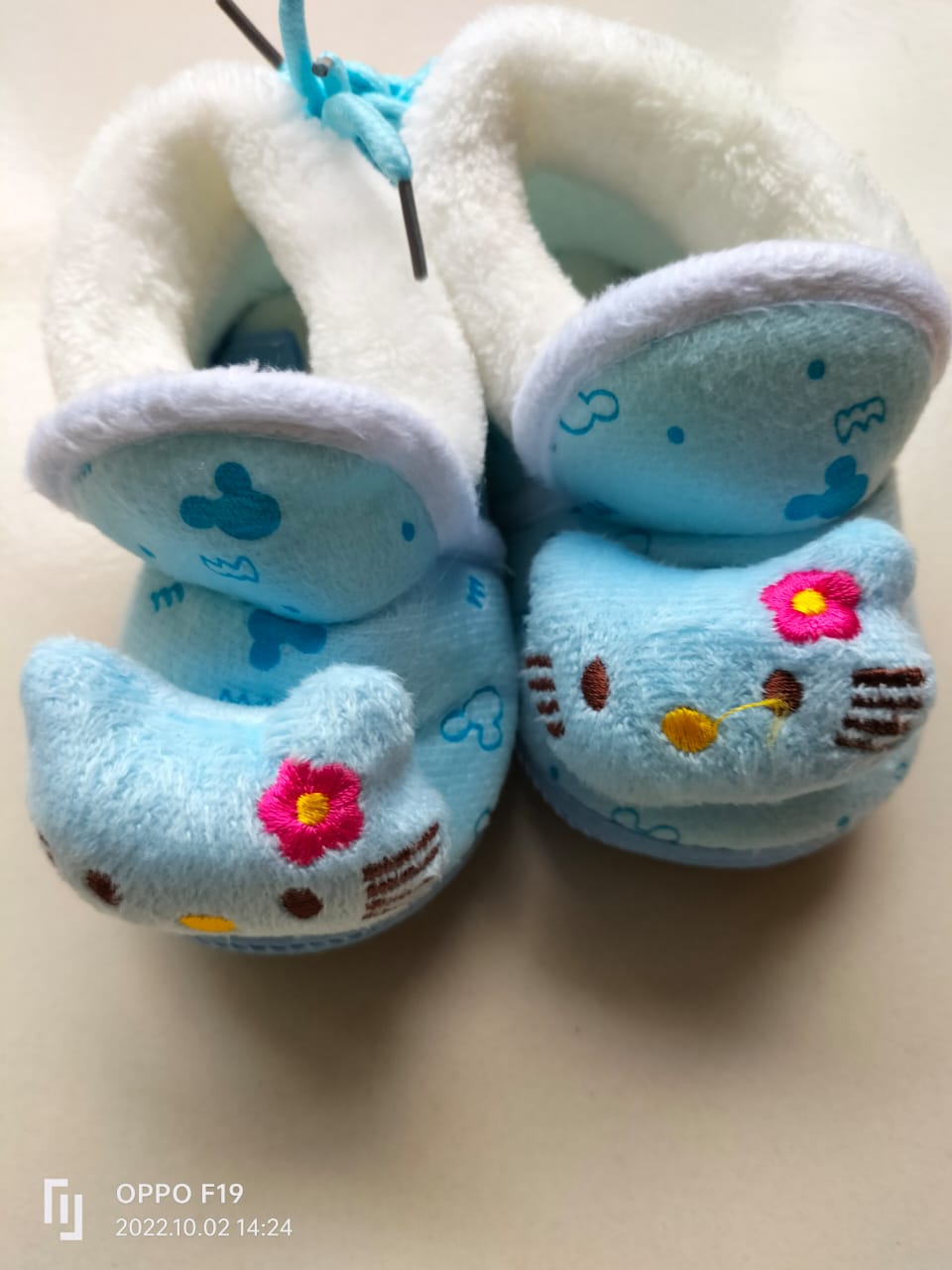 Picture of Baby Shoes Winter Velvet Warm Soft Infant Toddler Flats Newborn Walks Lacing Shoes Flats,Soft Sole Crib Shoes, Anti-slip Prewalker Solid Color Shoes (Blue,6-12 months)