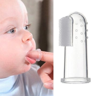 Picture of Silicon Baby finger toothbrush with cover (White)