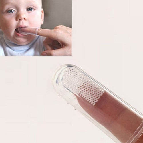 Picture of Silicon Baby finger toothbrush with cover (White)