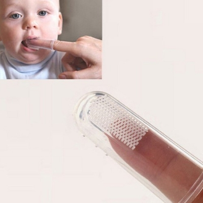Picture of Silicon Baby finger toothbrush with cover (White)