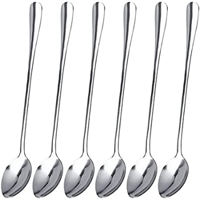 Picture of Stainless Steel Long Tea Spoon 7.5 inch (6 Pis Set) (Silver)