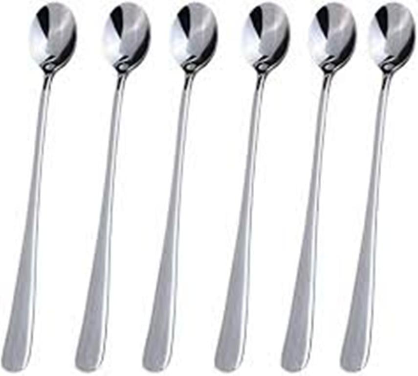 Picture of Stainless Steel Long Tea Spoon 7.5 inch (6 Pis Set) (Silver)
