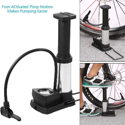 Picture of Cycling Bike Air Pump Bicycle Ball Foot Inflator with Pressure Gauge 120psi Hot 