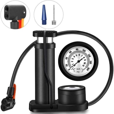 Picture of Cycling Bike Air Pump Bicycle Ball Foot Inflator with Pressure Gauge 120psi Hot 