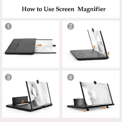 Picture of 3D Glass Magnifier Mobile Accessories Mobile Phone Screen Amplifier Foldable 3D Glass For Android Phone Screen Magnifier (Multicolor)