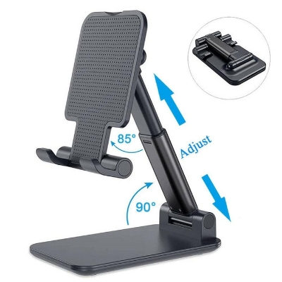 Picture of T1 Universal Ergonomic Collapsible Adjustable Desktop Tablet Mobile Phone Holder Foldable Extend Cell Phone Support Desk Mount Table Stand Smart Phone Bracket (Multicolor)