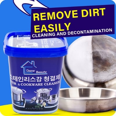 Picture of Stainless Steel Cookware Cleaning Paste Household Kitchen Cleaner Washing Pot Bottom Scale Strong (500g) 
