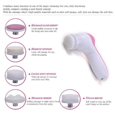 Picture of 5 In 1 Beauty Care Massager - White and Pink (Pink)
