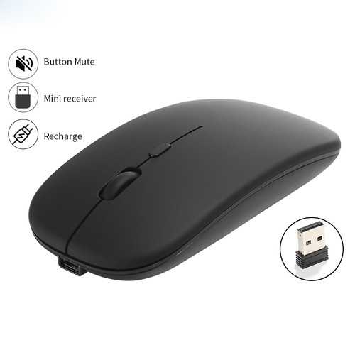 Picture of Rechargeable Wireless High End Ultra-thin Type C Mouse 2.4Ghz Optical RGB Dual-model Mouse (Black)