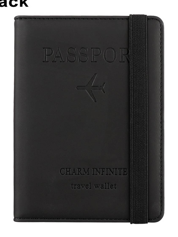 Picture of Multi-Functional PU Leather Card Holder Travel Passport Cover Case (Black)