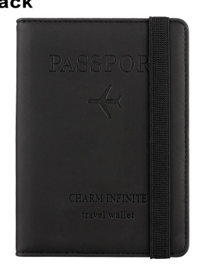 Picture of Multi-Functional PU Leather Card Holder Travel Passport Cover Case (Black)