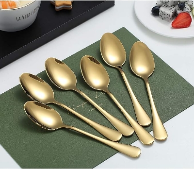 Picture of Golden colour Stainless steel Spoon 6 pieces (Tea Spoon 6 pieces)
