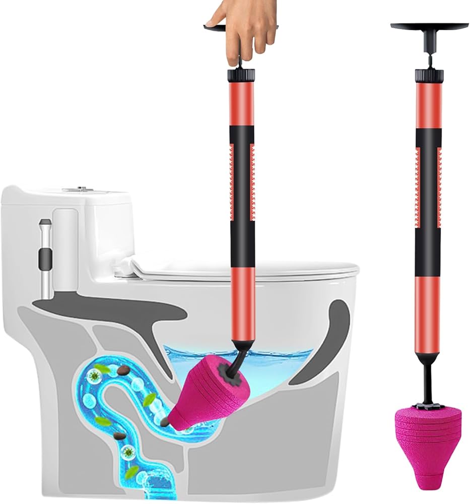 Picture of High Pressure Air Drain Clog Remover Plumbing Tool, High Pressure Toilet Unblock One Shot, Toilet Plunger Kitchen Sink Sewer Dredge Tool, High Pressure Toilet Unblock a Shot-Cyclone 