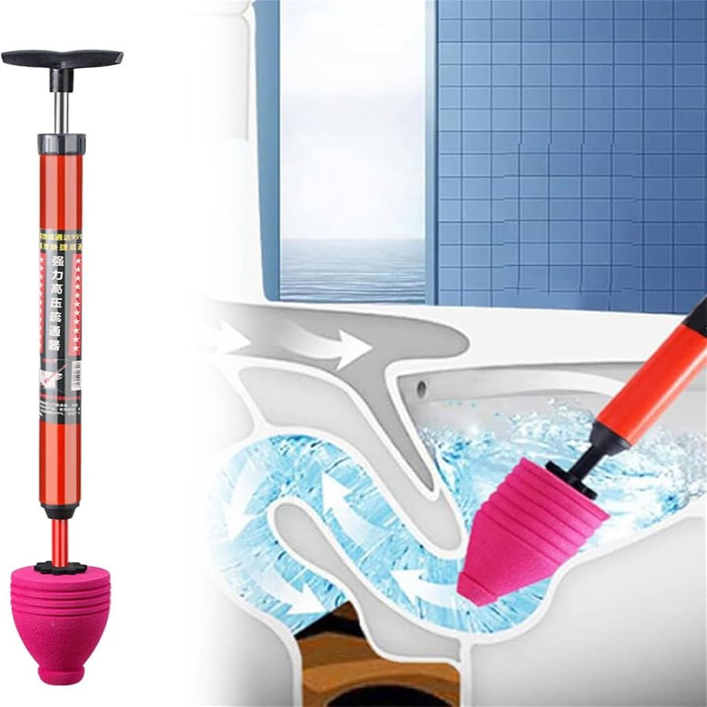 Picture of High Pressure Air Drain Clog Remover Plumbing Tool, High Pressure Toilet Unblock One Shot, Toilet Plunger Kitchen Sink Sewer Dredge Tool, High Pressure Toilet Unblock a Shot-Cyclone 