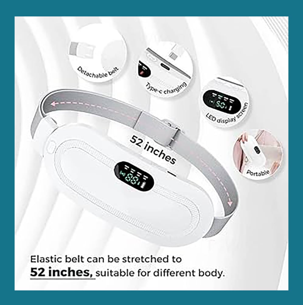 Picture of Heating pad for Period Cramps & Vibration sliming Massage belt (White)