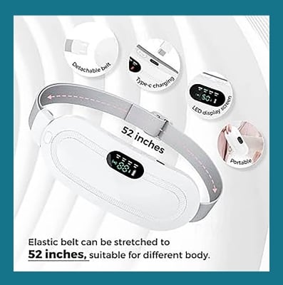 Picture of Heating pad for Period Cramps & Vibration sliming Massage belt (White)