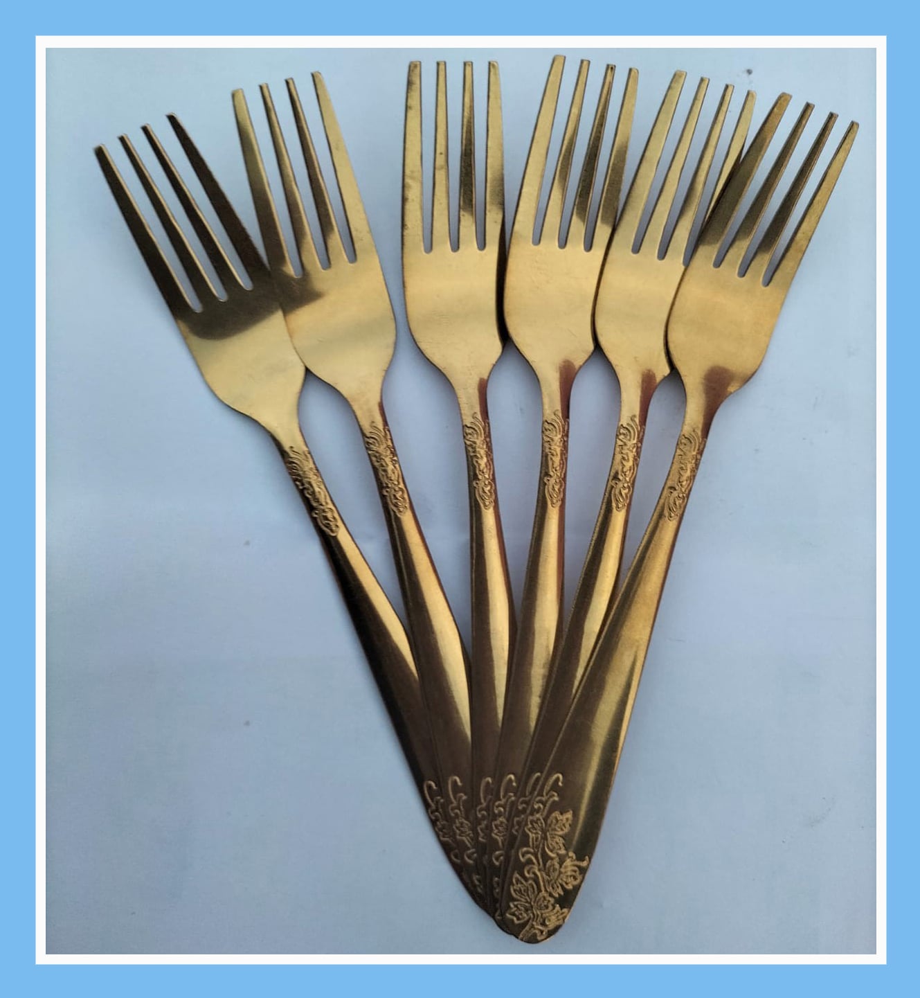 Picture of Golden Stainless Steel Tea Spoon Set – 6 Pieces, 6-Inch Size for Home & Restaurant (6 pieces tea)