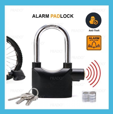 Picture of BIG SIZE Security Alarm Lock for Bike and Door Security Alarm Lock Bike Alarm Lock Bicycle Alarm Lock Door Alarm Lock (Black)