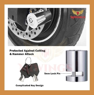 Picture of Motorcycle Bicycle Bike Scooter SECURITY Disk LOCK(1pis) Stainless Steel (Silver)