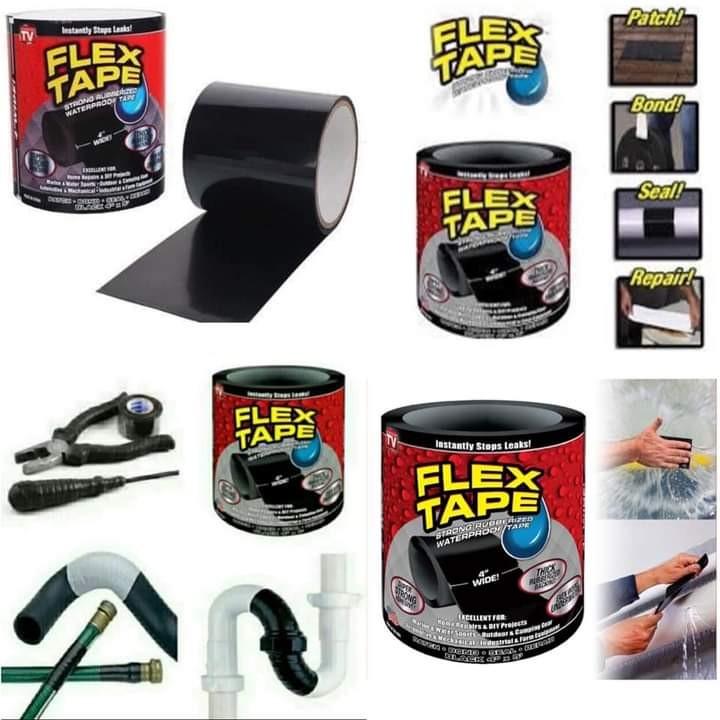 Picture of Super Strong Adhesive Tape Black Flex Tape Waterproof Stop Leaks Seal Repair Tape Self Fix Fiberfix Insulating Duct Tape washi -Double Side Tape (Black)