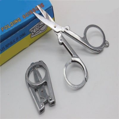 Picture of Travel Folding Scissor Stainless Steel Multi Purpose Pocket Foldable Pair of Sissor (Silver)