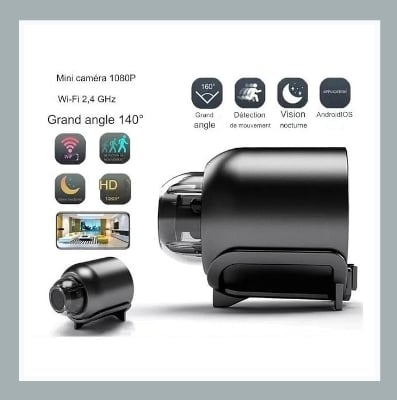 Picture of X5 HD Mini Camera WiFi Baby Monitor Indoor Safety Security Surveillance Camcorder IP Cam Audio Video Recorder (Black)
