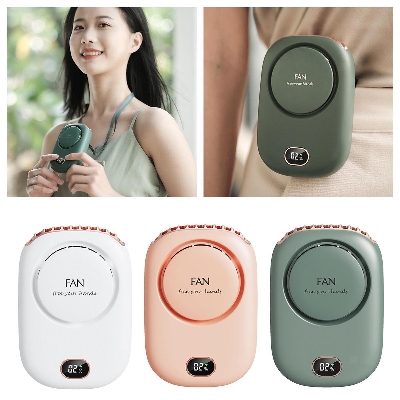 Picture of Portable Waist Hanging Fan Mini Neck Fans with Adjustable Bladeless USB Rechargeable Sports Cooling Fan (Multicolor)