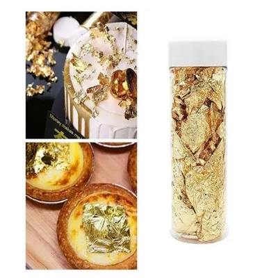 Picture of Golden Edible Paper (Tobok) Cake Decoration Topping -Golden