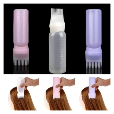 Picture of Multi-functional Hair Oil-Shampoo-Bottle Brush Tip Bottle -Multicolor