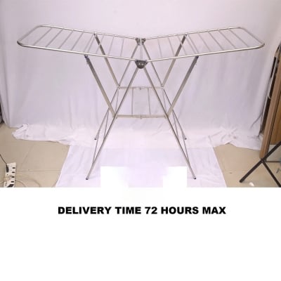Picture of Heavy SS Home Intuition Foldable Clothes Drying Hanger Rack Dryer Full SS -Silver