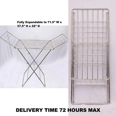 Picture of Home Intelligence Folding Cloth 3 Tyre Dry Rack Dryer - Cloth Rack - Upscaled Quality S.K.B DCH -A202 Full SS Stainless Steel -Silver