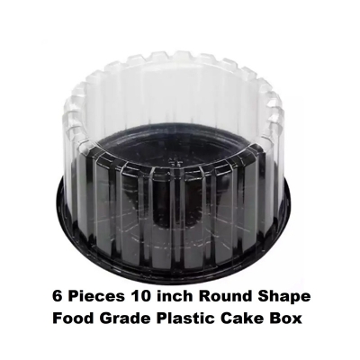 Picture of 6 Pieces 10 inch Round Shape Food Grade Plastic Cake Box