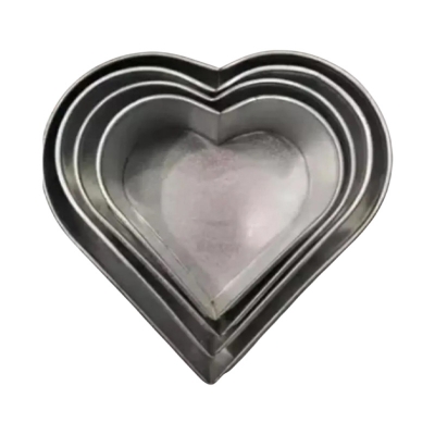 Picture of Cake mold 4pis set/Aluminium heart shape cake mold 5/6/7/8 Inches sizes -Silver