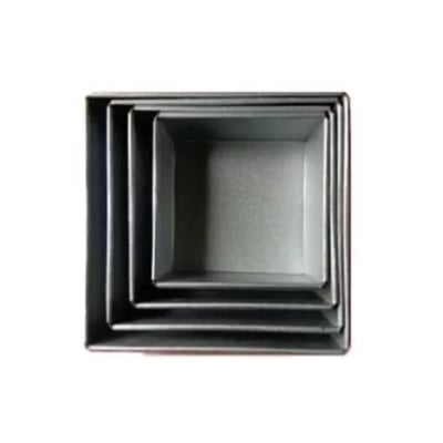 Picture of 4Pcs Square Shape Cake Mold, Aluminum Round cake mold 4pis set, Make Cake, Pudding And More, Oven Proof Cake Pan Set. 5/6/7/8 Inches -Silver