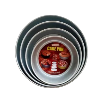 Picture of 4 pieces Aluminium Cake Mould Round Mold for Bread, Pudding & Baking tools 5/6/7/8 inches -Silver