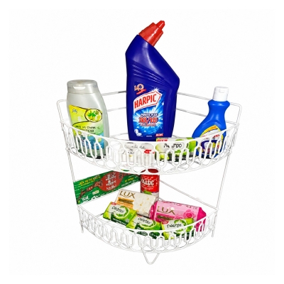 Picture of Buy 1 Get 1 Free 2 layer wall hanging storage Corner shelf -White