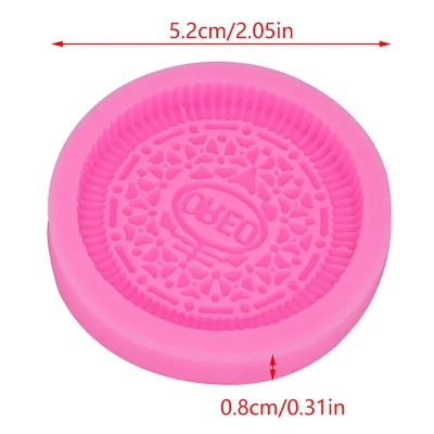 Picture of Silicone OREO Cookie Molds Kitchen Baking Chocolate Fondant Cookie Moulds DIY Party Dessert Supply Gift Craft Cake Decoration -Multicolor