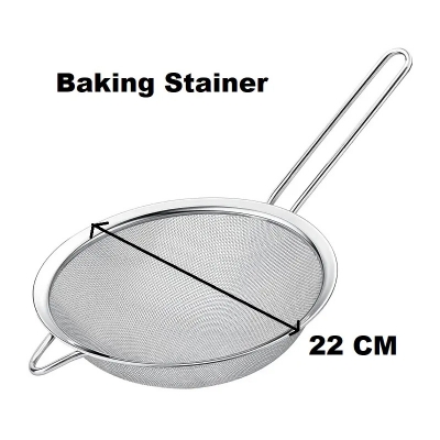 Picture of Strainer 22 Cm Stainless Steel Powder Flour Sieve Cup Mesh Strainer Baking Kitchen  Tool -Silver