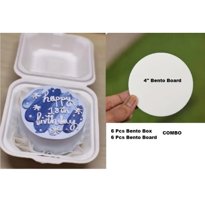 Picture of Bento board And box Combo  6 pcs bento board  & 6 pcs bento box -White