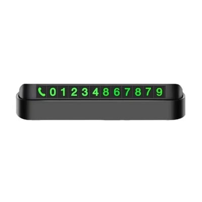 Picture of Luminous Car Temporary Parking Plates Auto Parking Stickers Decoration Car Accessories  Creative Phone Number Hidden Stop Sign Card Plate Car Styling -Black