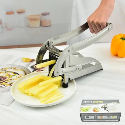 Picture of Potato Chipper Machine,(S)Pink Pari Stainless Steel Potato Chipper With 2 Blades Machine Maker Slicer,Tainless Steel Potato Chipper With 2 Blades, Easy Home Made French Fries Machine Chips Cutter, Salad Vegetable & Potato Chipper. - Vegetable Cutter (Silver)