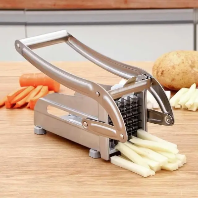 Picture of Potato Chipper Machine,(S)Pink Pari Stainless Steel Potato Chipper With 2 Blades Machine Maker Slicer,Tainless Steel Potato Chipper With 2 Blades, Easy Home Made French Fries Machine Chips Cutter, Salad Vegetable & Potato Chipper. - Vegetable Cutter (Silver)